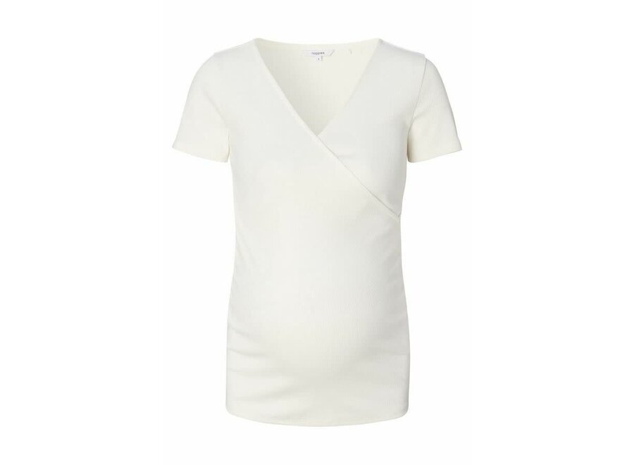 Sanson nursing rib top SS - Cream
