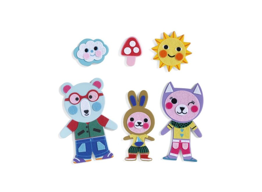 Knutselpakket DIY Funky family - magneten maken 15st