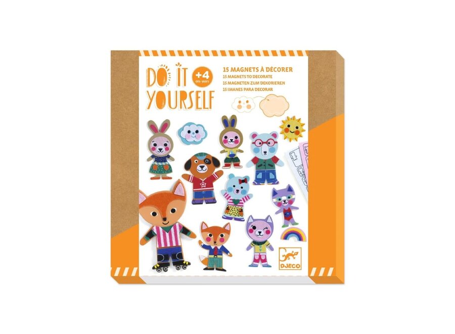 Knutselpakket DIY Funky family - magneten maken 15st