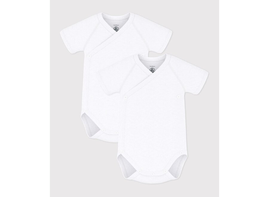 Romper korte mouw wit 2 pack
