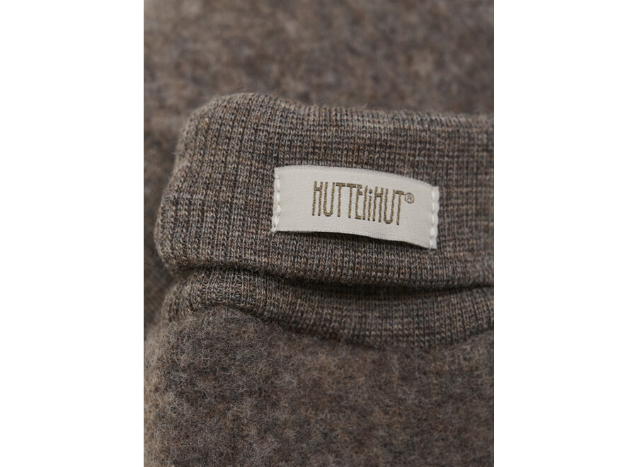 Mittens wool fleece | Wanten - Brown Melange