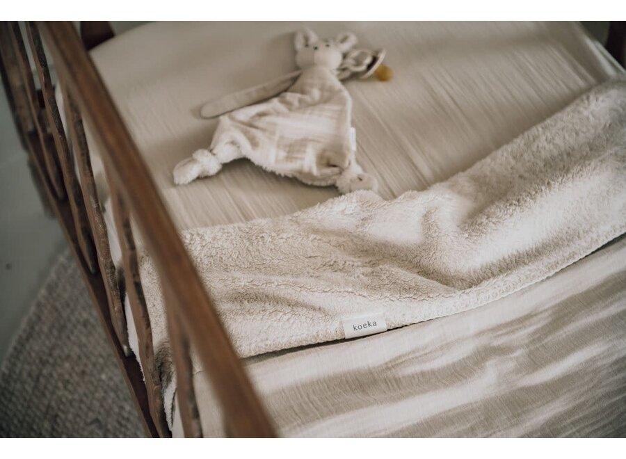 Wiegdeken teddy Faro 100x75cm Warm White