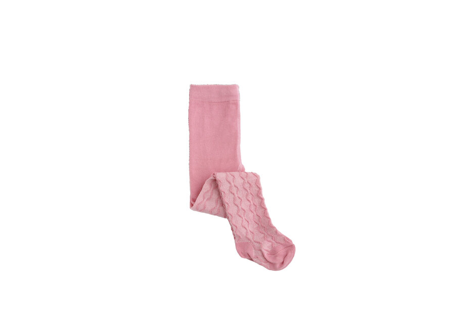 Zig Zag | Knitted Tights - Cashmere Rose