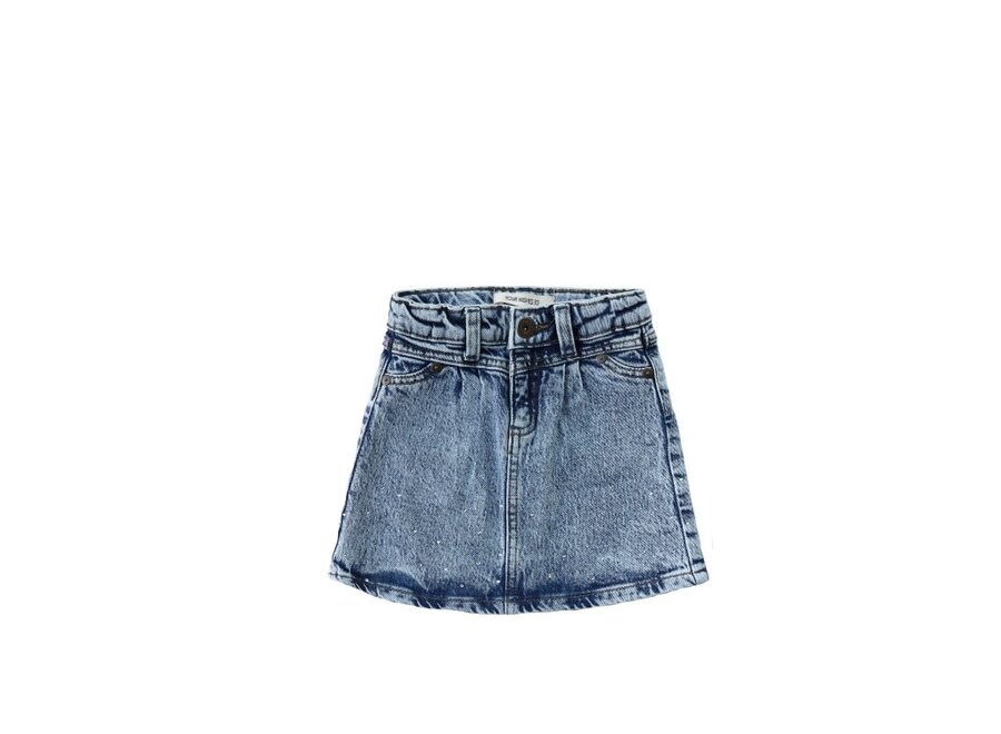 Stretch Denim | Glitter  Skirt - Sky Blue