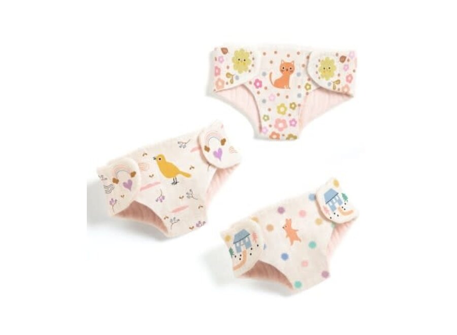 Poppenluiers - nappies 3st Pomea