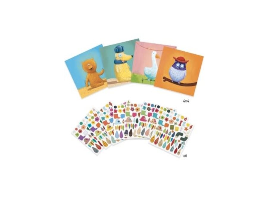 Knutselen met stickers - dieren