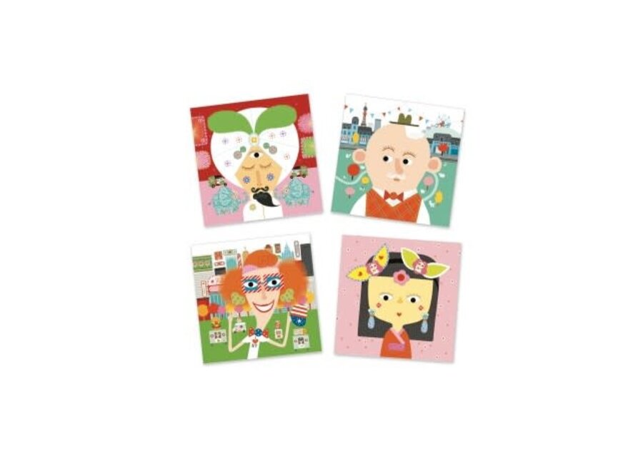 Knutselen met stickers Gezichten