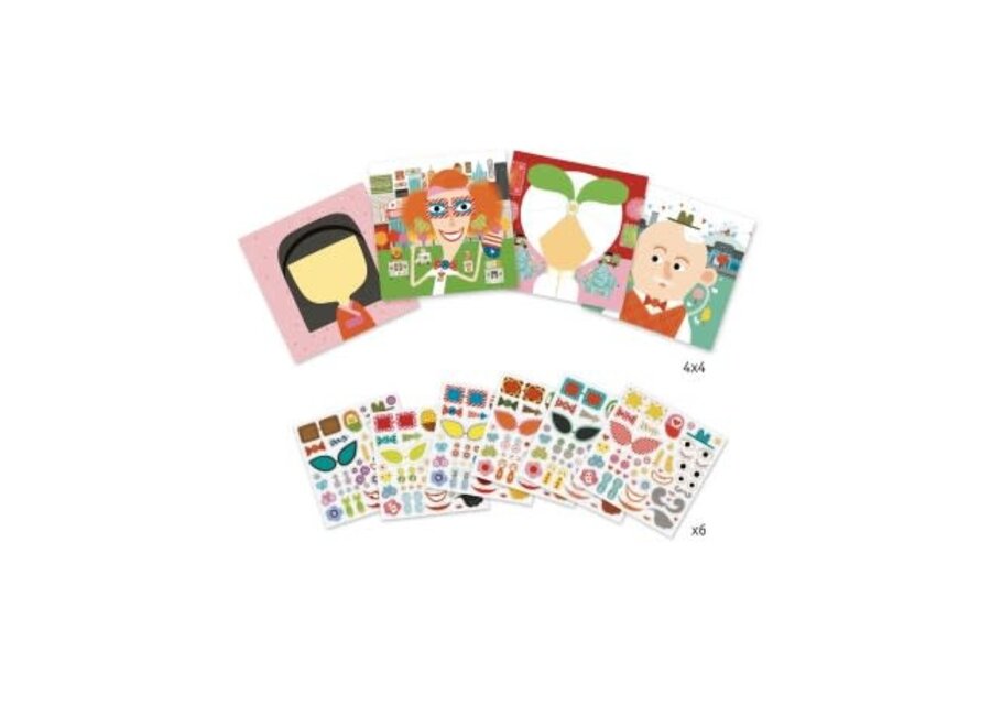 Knutselen met stickers Gezichten