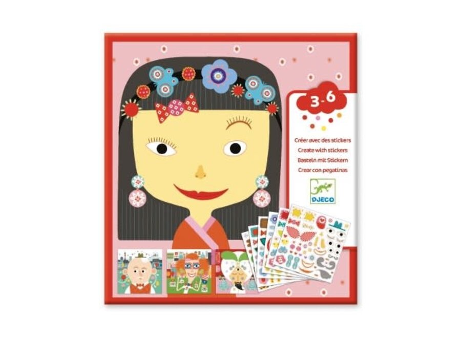 Knutselen met stickers Gezichten