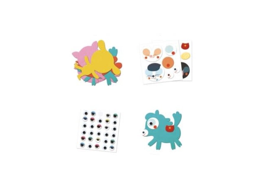 Knutselset creëren met stickers - dieren
