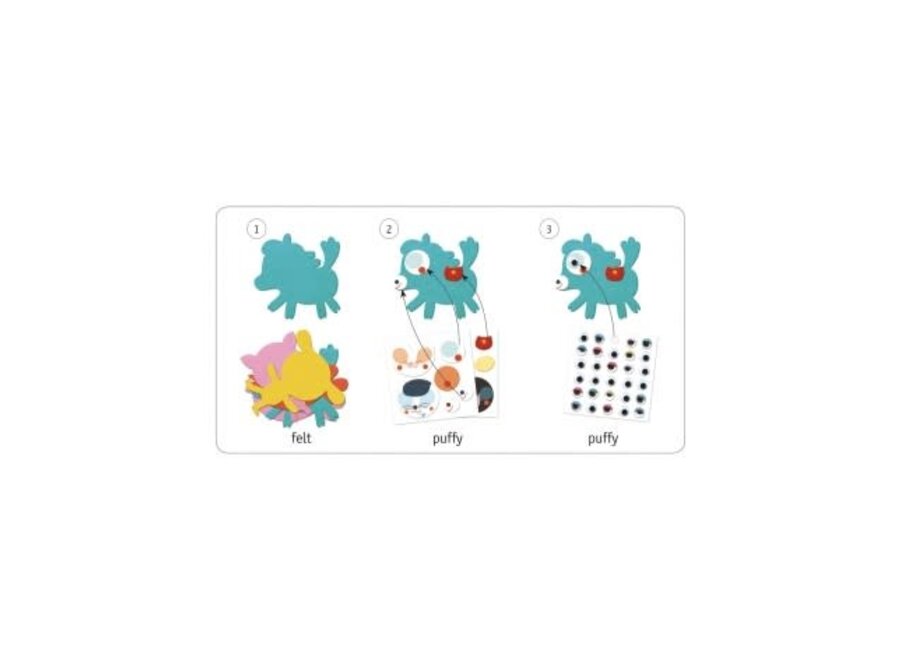 Knutselset creëren met stickers - dieren