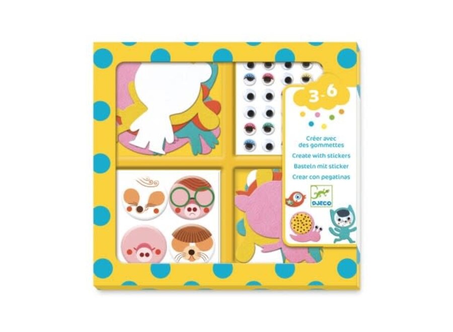 Knutselset creëren met stickers - dieren