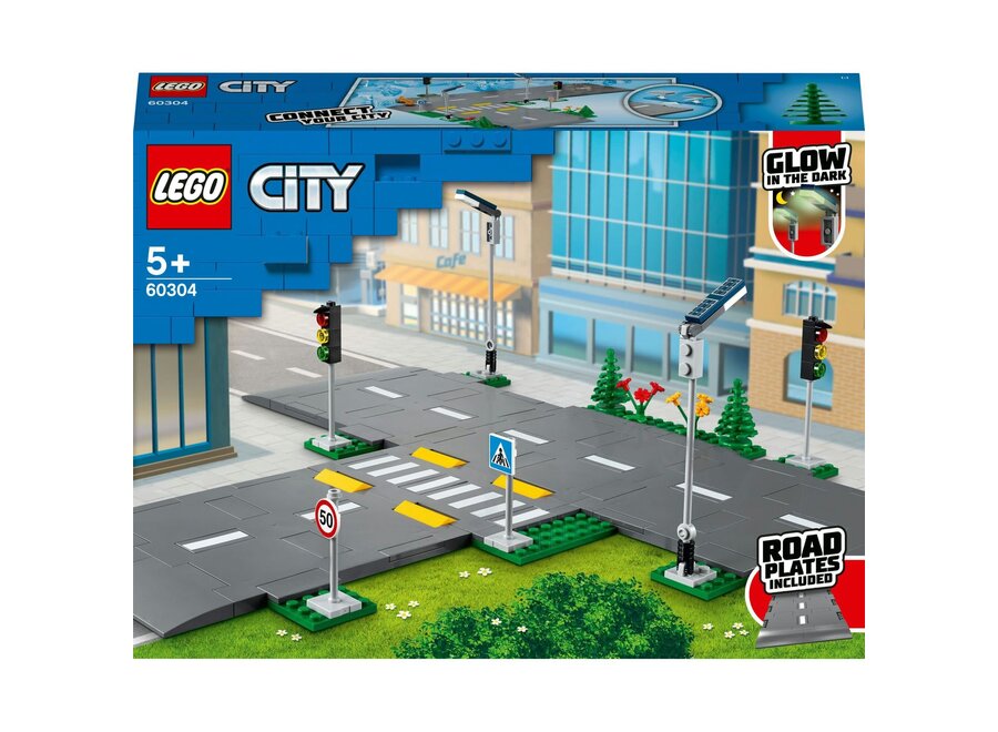 Lego City - Wegplaten kruising met lantaarns