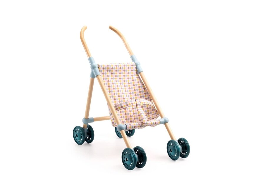 Pomea houten poppenwagen
