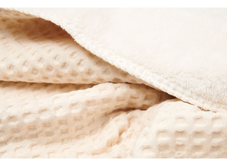 Wiegdeken wafel/teddy Oslo - natural/pebble, 100x75