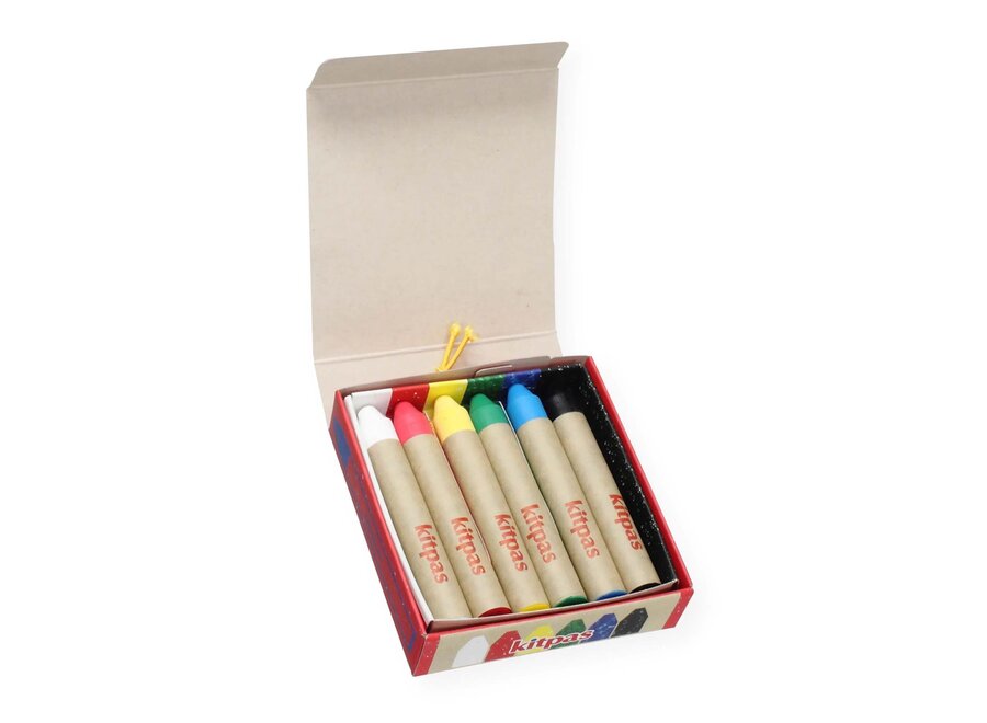 Rijstwax (raam) krijt 6 pcs "Bird"primary colours