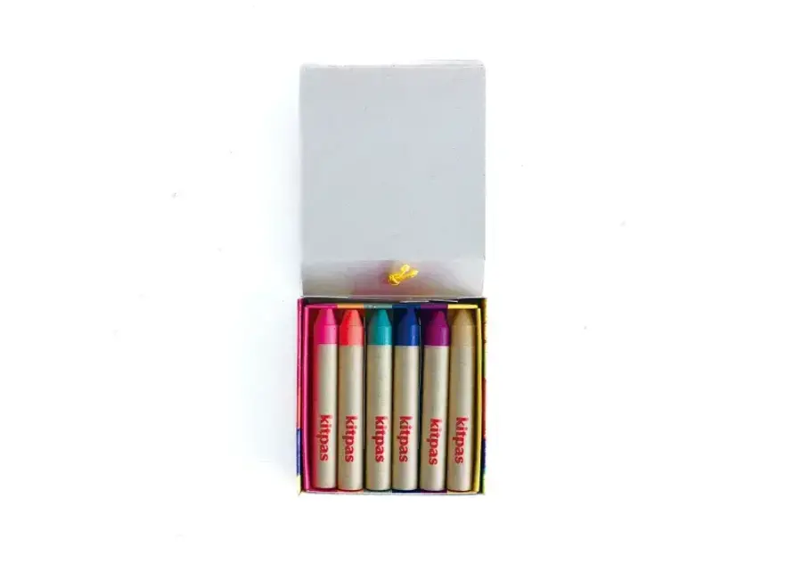 rijstwax (raam) krijt 6 pcs "nature "new colours