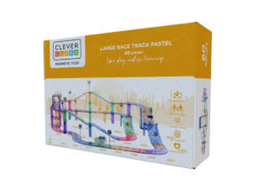 Large Race Track Pastel | 80 Pieces - Magnetisch speelgoed