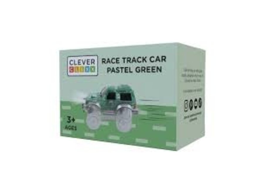 Race track car - pastel green - magnetisch speelgoed