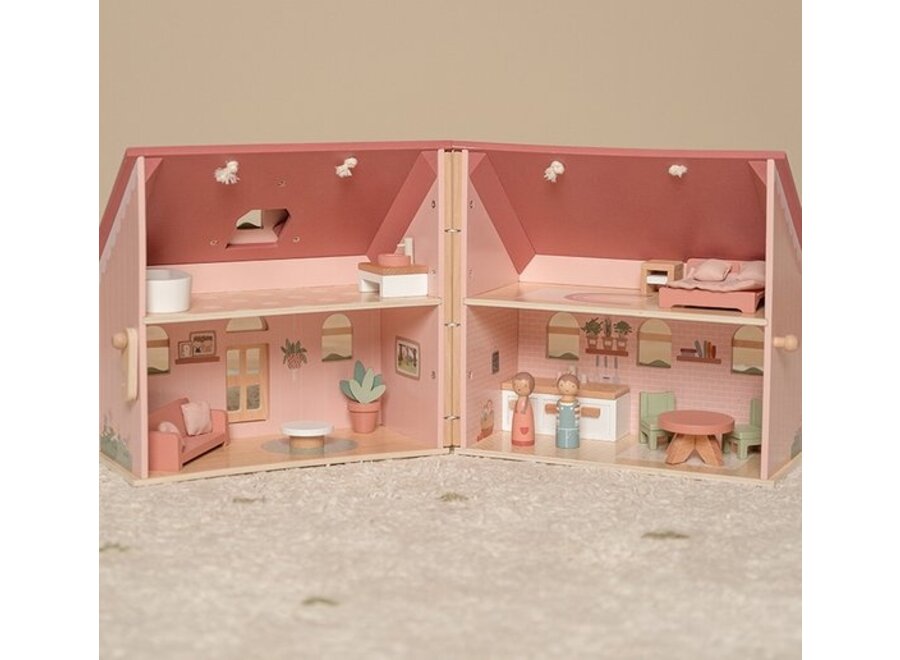 Draagbaar houten Poppenhuis FSC