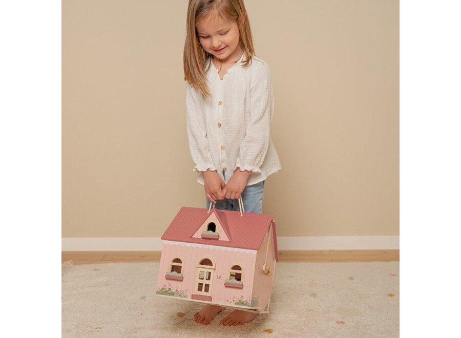 Draagbaar houten Poppenhuis FSC