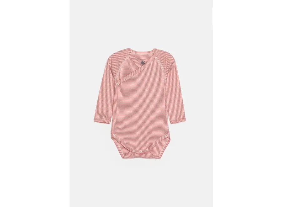 Romper lange mouw 3 pack roze streepje/hartje
