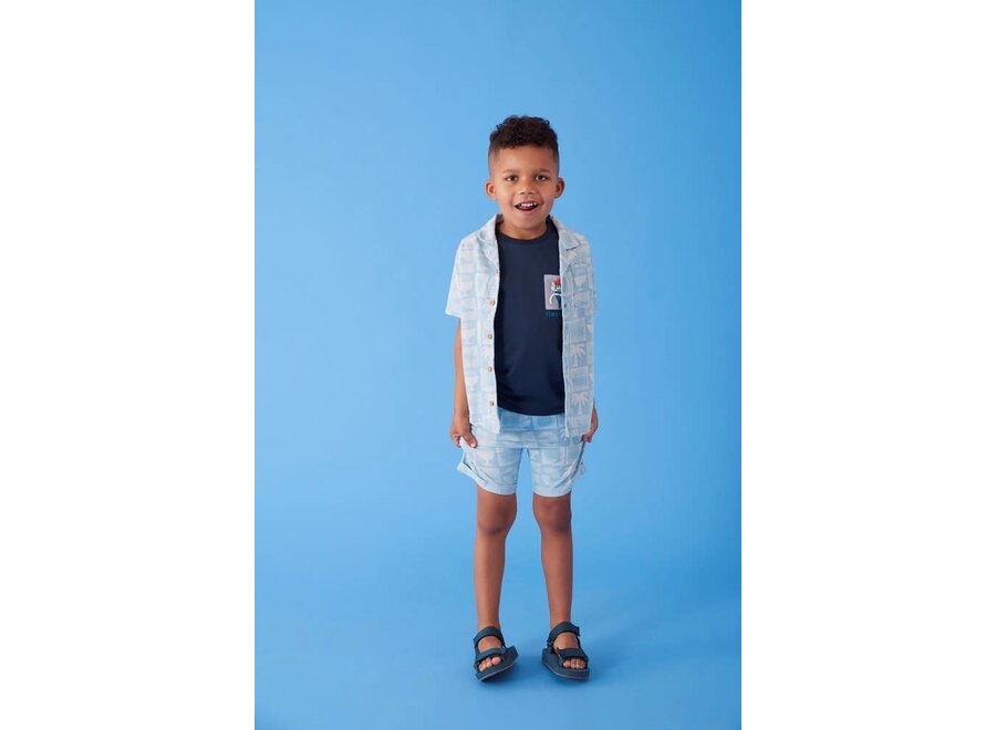 Overhemd k/m AOP - The Good Life Chambray