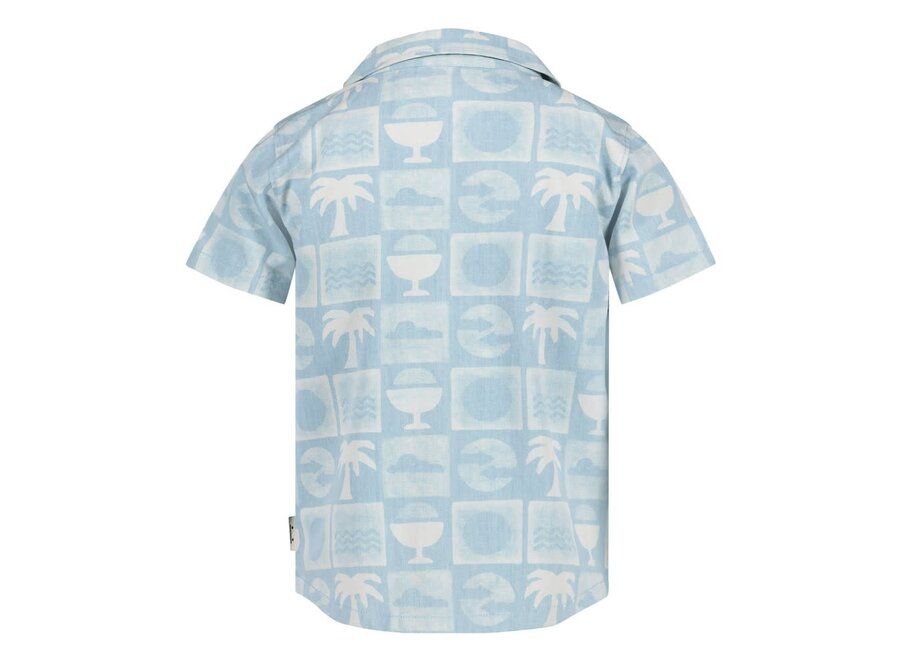 Overhemd k/m AOP - The Good Life Chambray
