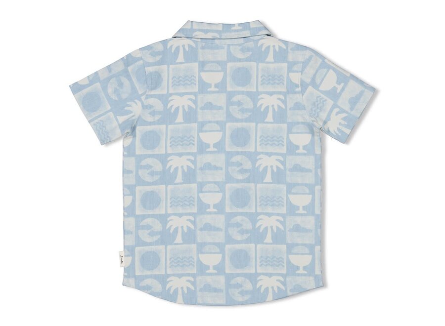 Overhemd k/m AOP - The Good Life Chambray