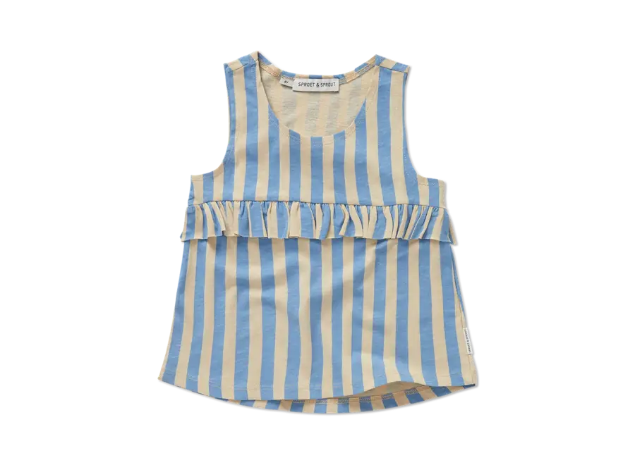 Ruffle singlet stripes - Sesame