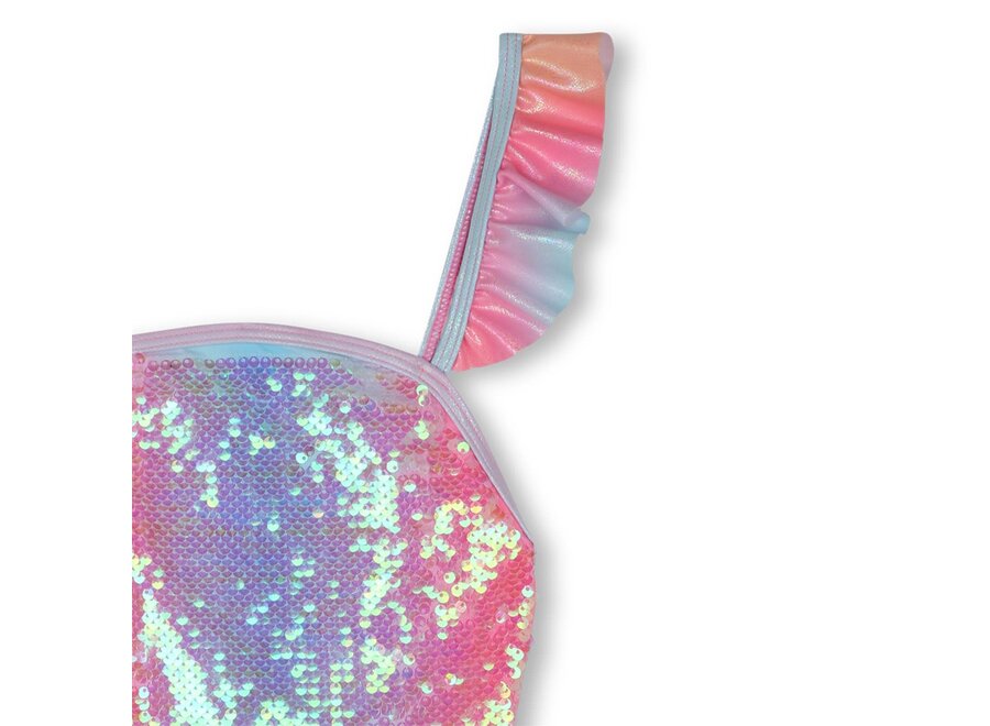 Glittered gradient swimsuit pink