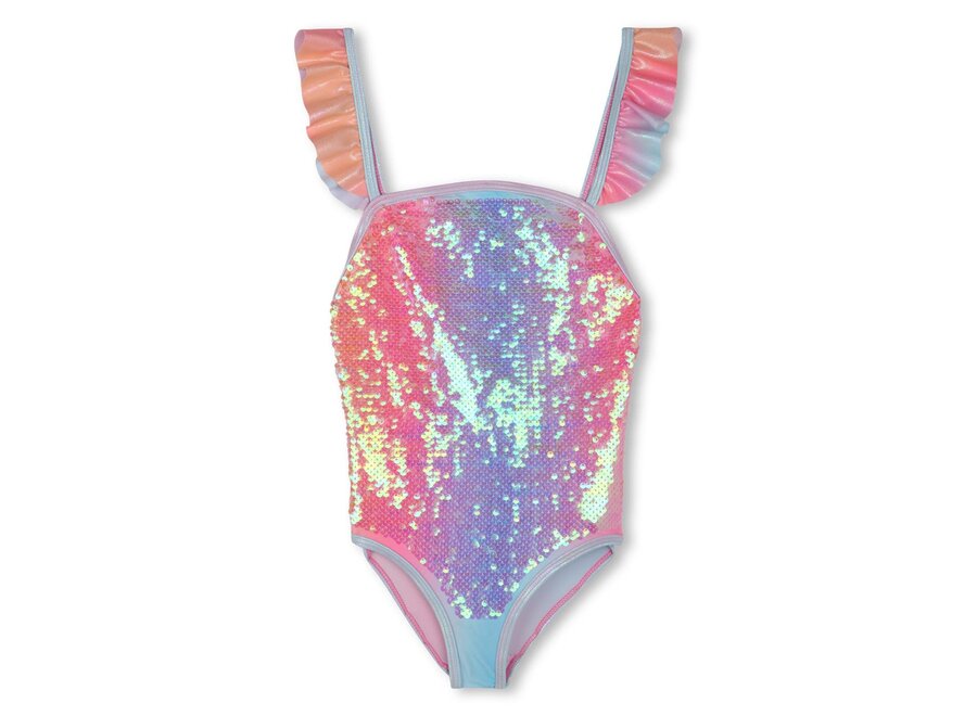 Glittered gradient swimsuit pink