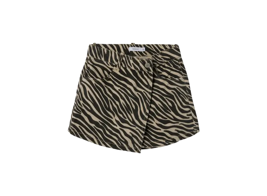 Skort Zebra twill - Cement/Black zebra