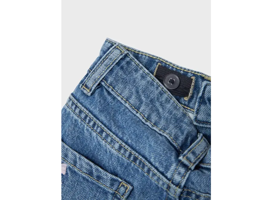 jeans bella mom fit roze strik medium blue