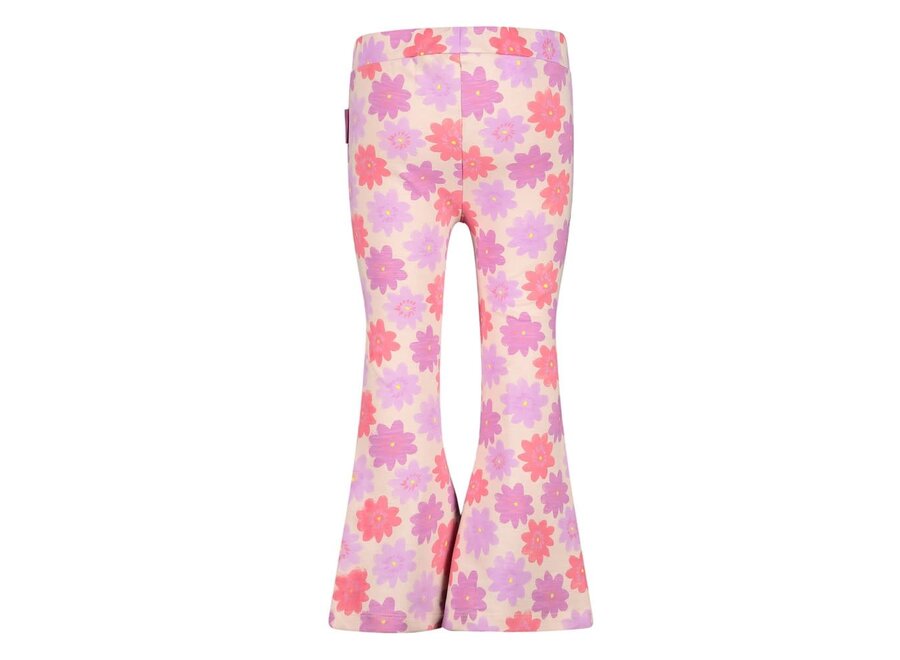 Flared broek AOP - Picknick Perfect Koraal
