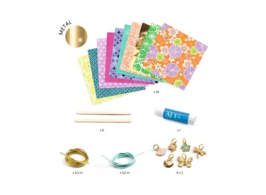 Knutselpakket armbandjes maken papieren kralen - stijlvol/goud