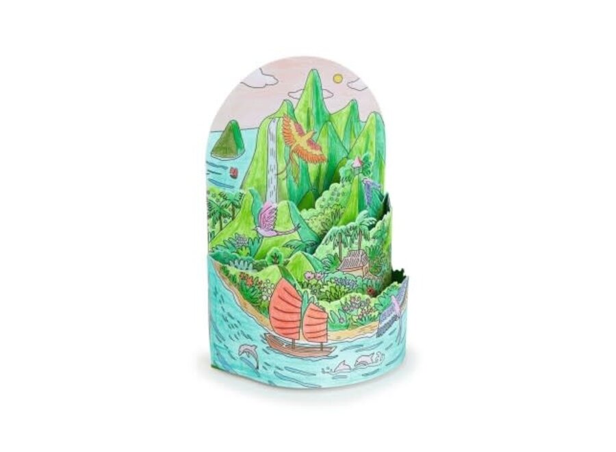 3D kleurplaat - On top of my Island
