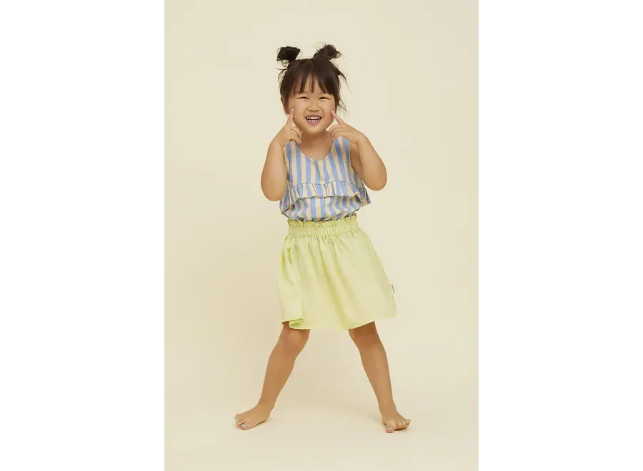 Ruffle singlet stripes - Sesame