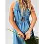 Jurk Joy strap dress - Medium blue denim