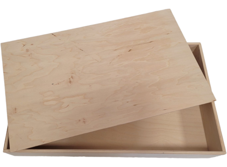 Houten speelbak met deksel (50x30x7 cm)