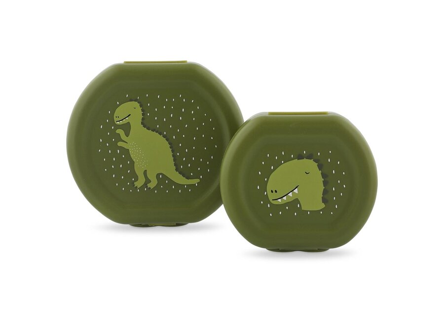 Snackbox met clip - 2 stuks - Mr. Dino