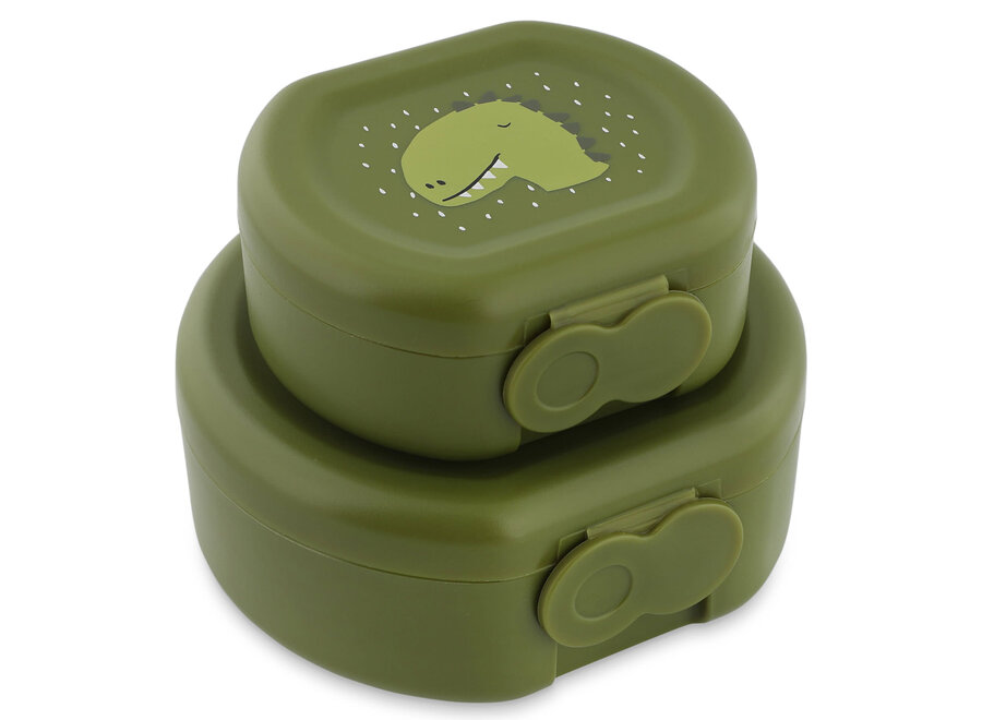 Snackbox met clip - 2 stuks - Mr. Dino
