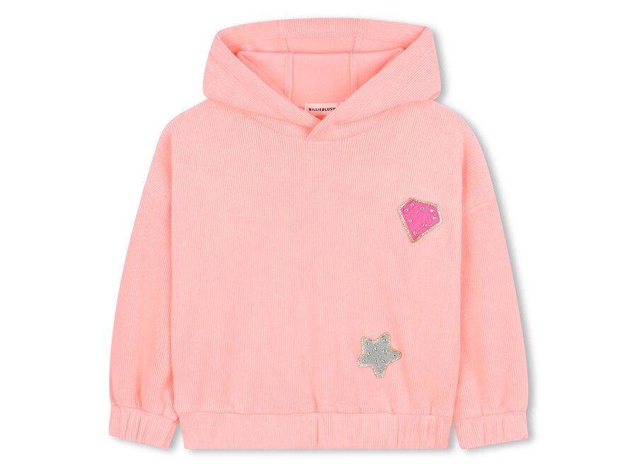 Corduroy hooded cardigan - Orange