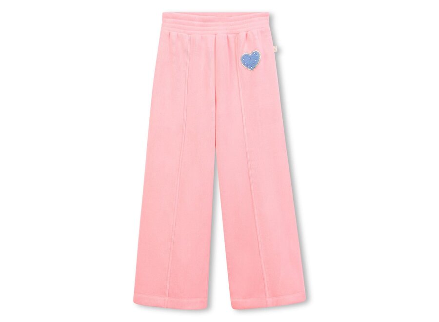 Broek Velvet pants in neon color - Peach / Orange