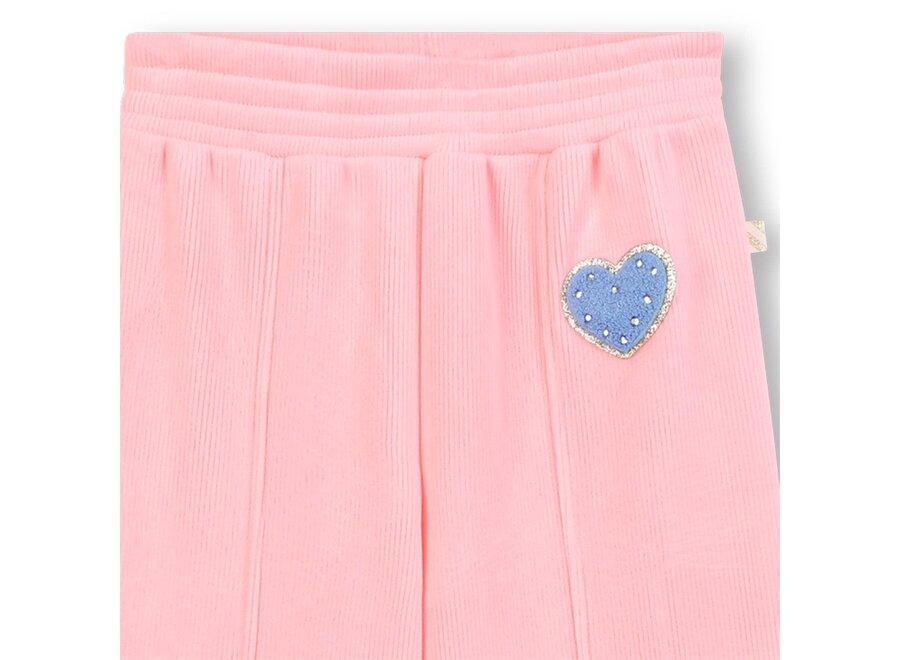 Broek Velvet pants in neon color - Peach / Orange