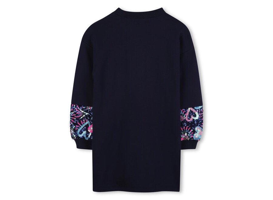 French terry dress - Dark blue