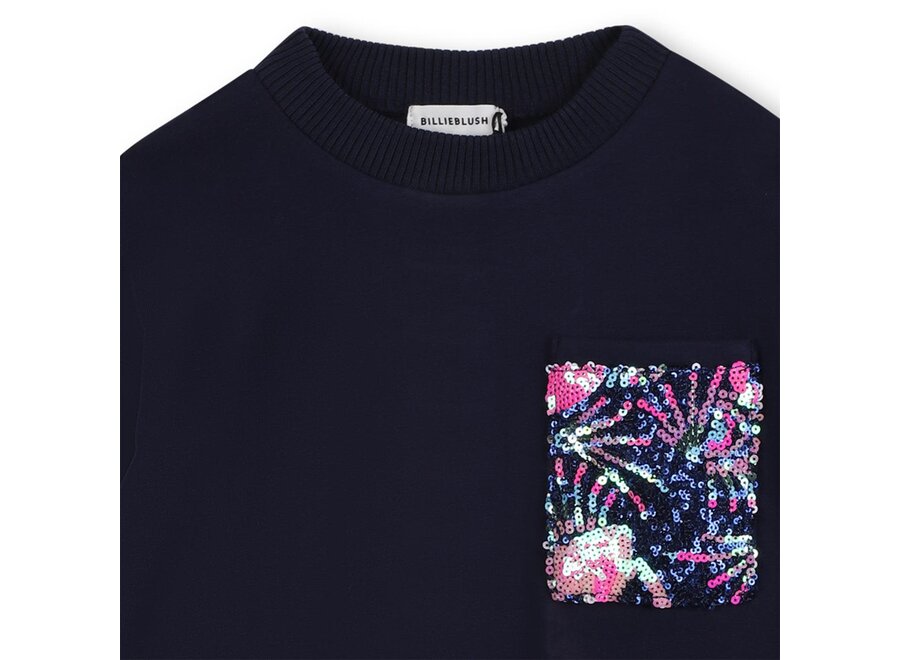 French terry dress - Dark blue