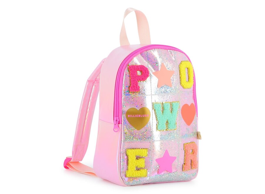 Rugzak - Small backpack, glossy coated & glitters