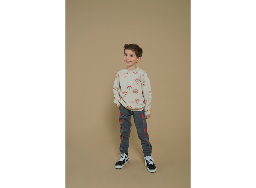 Sweater AOP - Couch Club - Offwhite melange