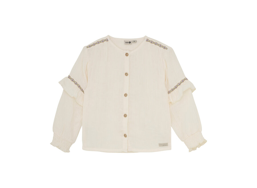 Shirt Longsleeve Ruffle - Off White
